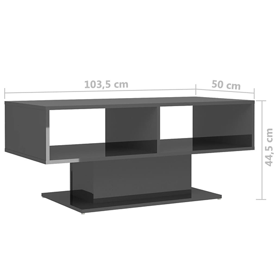 Quenti High Gloss Coffee Table With Shelves In Grey_4