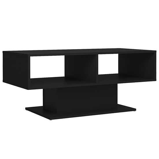 Quenti Wooden Coffee Table With Shelves In Black_2