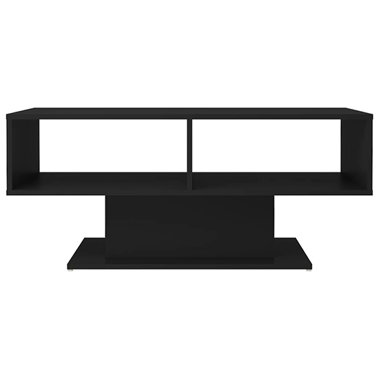 Quenti Wooden Coffee Table With Shelves In Black_3