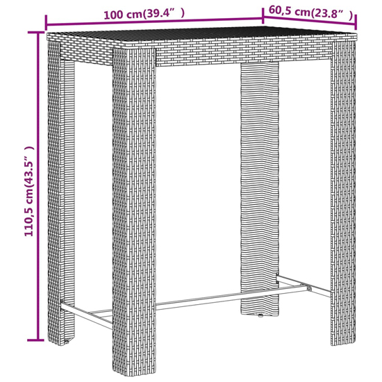 Quest Solid Wood 5 Piece Garden Bar Set In Black Poly Rattan