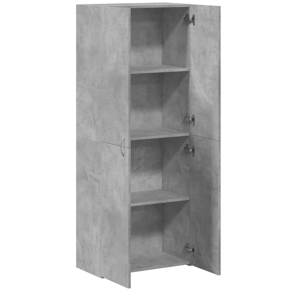 Quilcene 153cm Wooden Office Cabinet In Concrete Grey