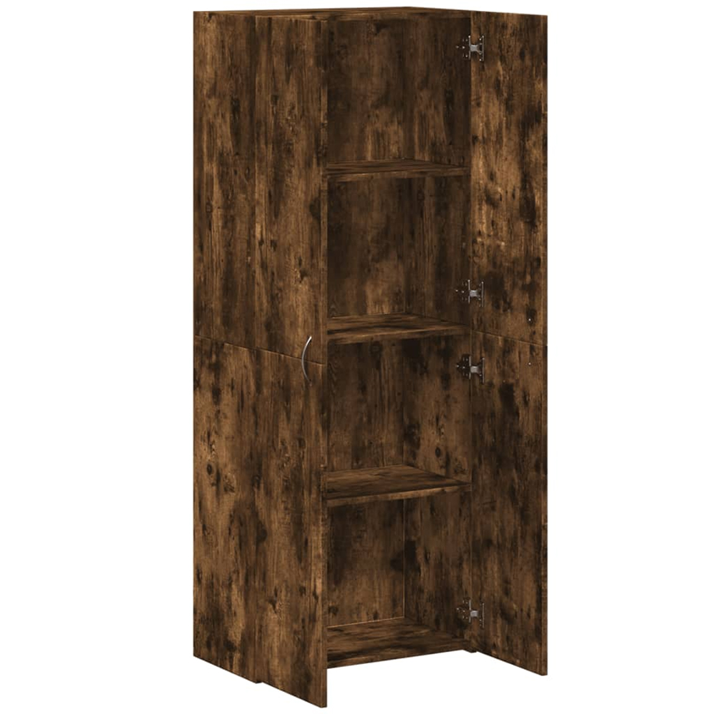 Quilcene 153cm Wooden Office Cabinet In Smoked Oak