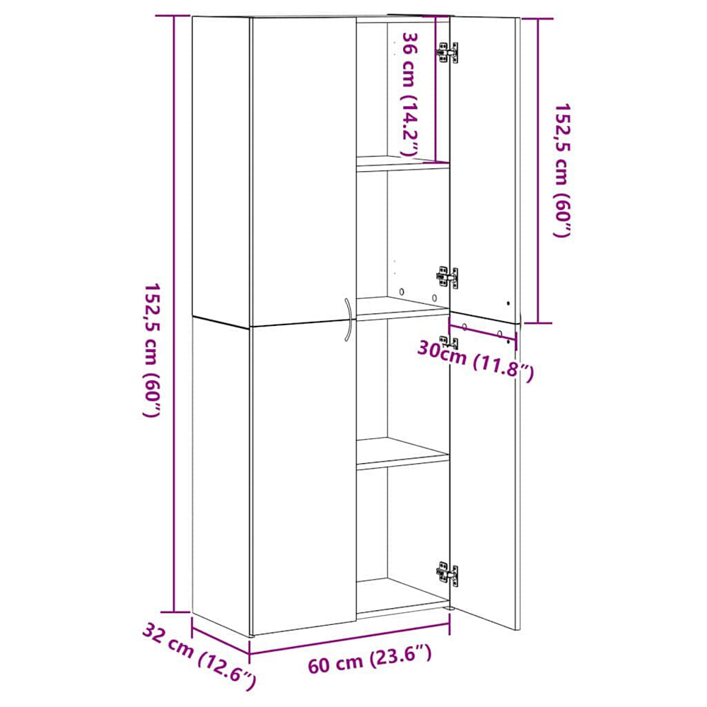 Quilcene 153cm Wooden Office Cabinet In White