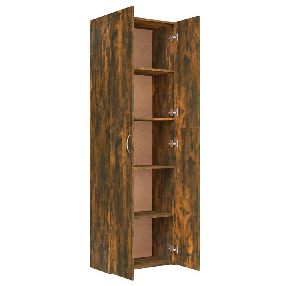 Quilcene 190cm Wooden Office Cabinet In Smoked Oak