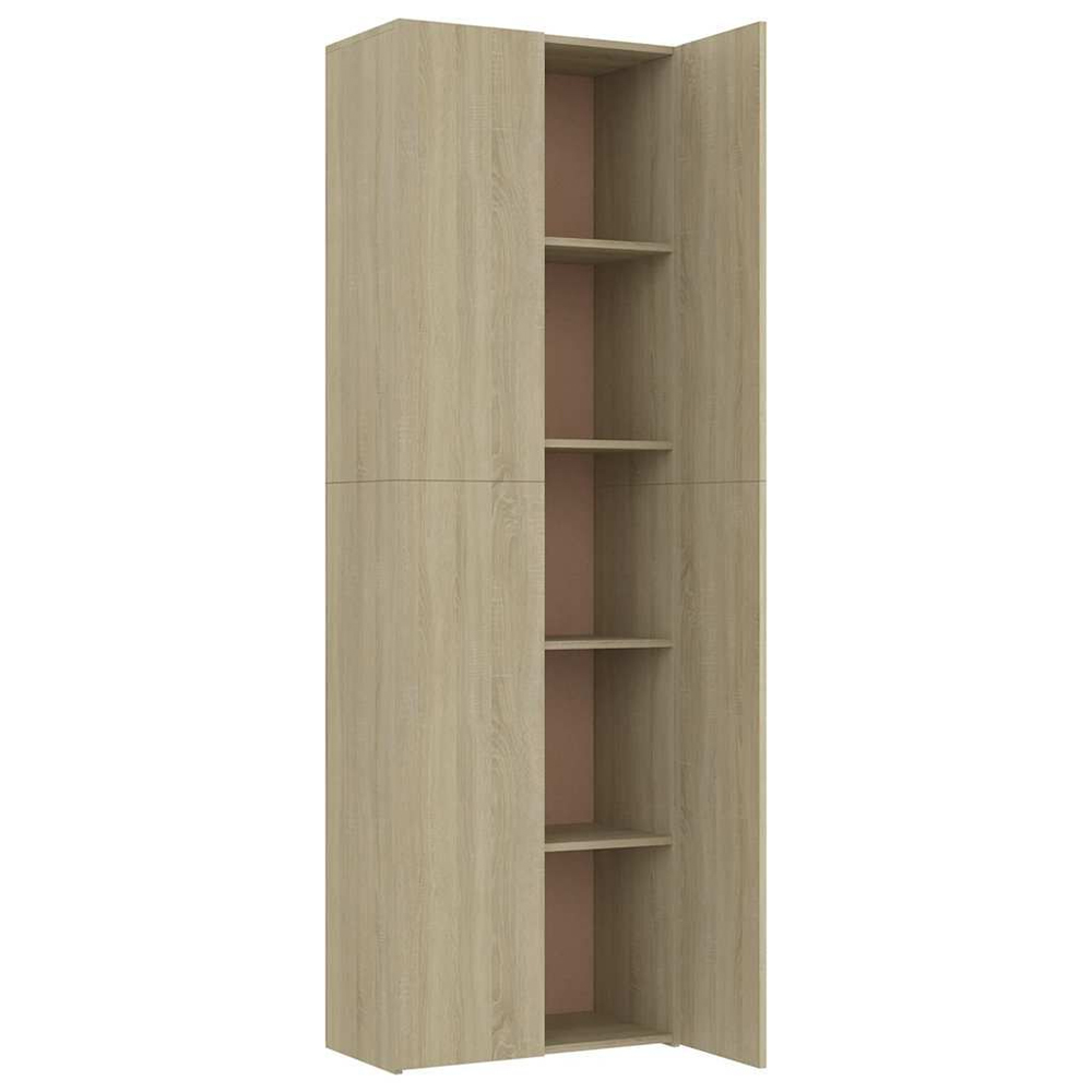 Quilcene 190cm Wooden Office Cabinet In Sonoma Oak