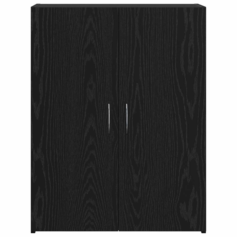 Quilcene 77cm Wooden Office Cabinet In Black Oak