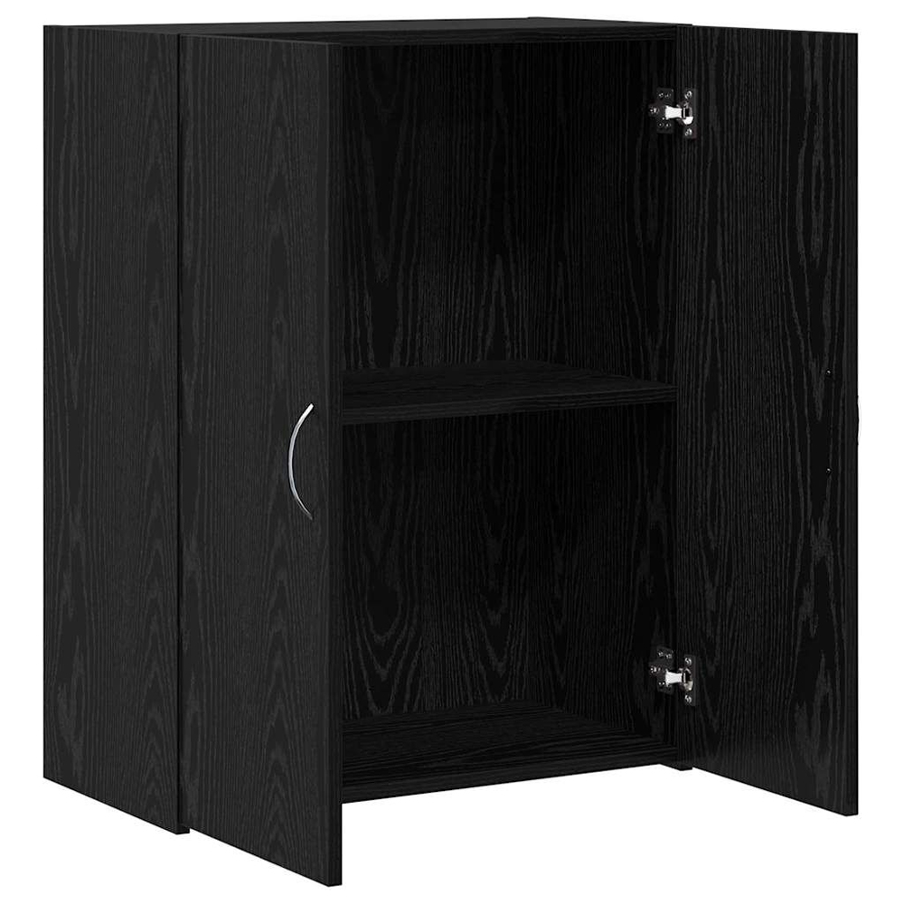 Quilcene 77cm Wooden Office Cabinet In Black Oak