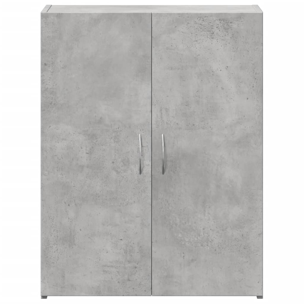 Quilcene 77cm Wooden Office Cabinet In Concrete Grey