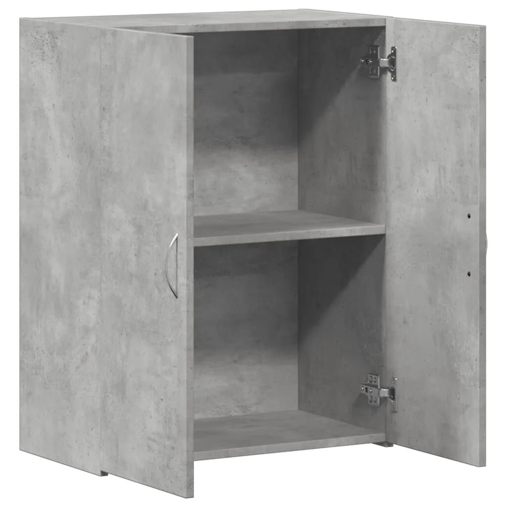 Quilcene 77cm Wooden Office Cabinet In Concrete Grey