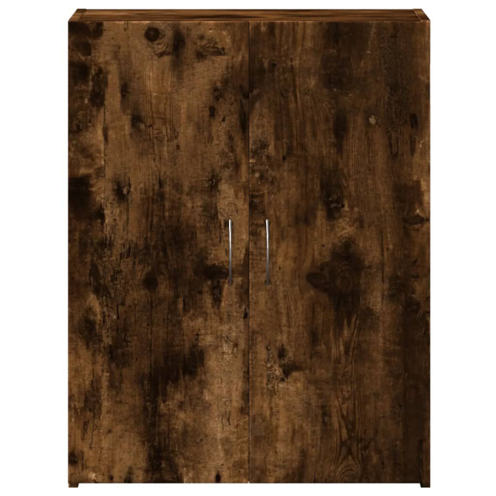 Quilcene 77cm Wooden Office Cabinet In Smoked Oak