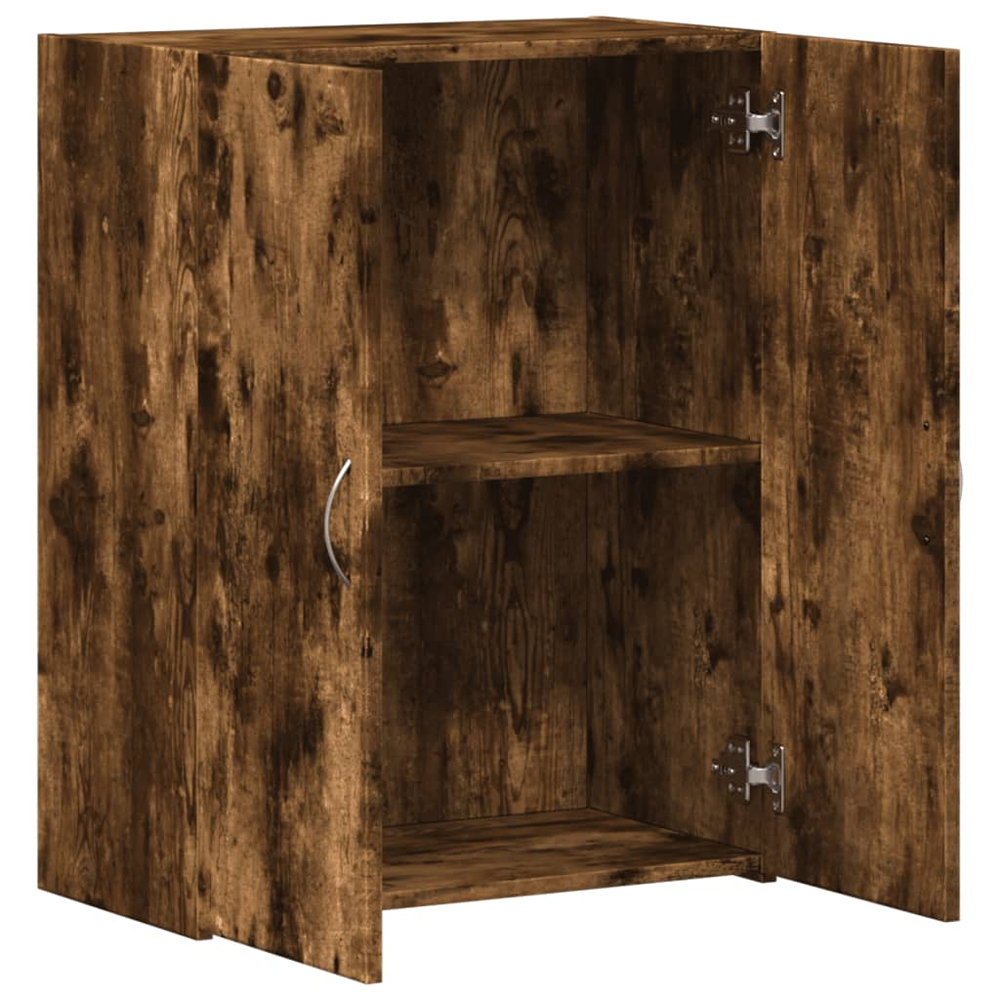Quilcene 77cm Wooden Office Cabinet In Smoked Oak