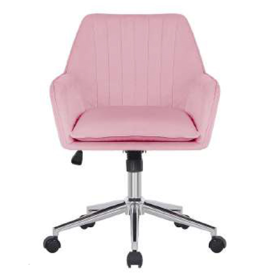 Quilla Velvet Home And Office Chair In Light Pink