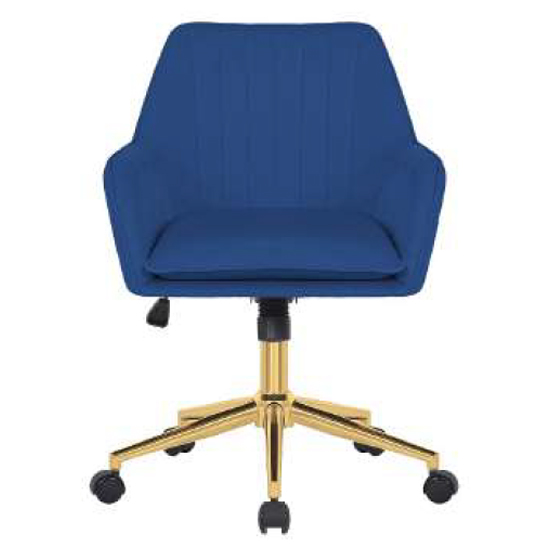 Quilla Velvet Home And Office Chair In Royal Blue