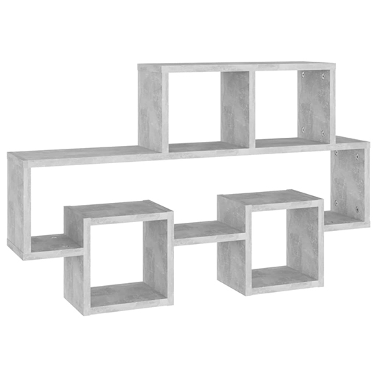 Quillon Car-Shaped Wooden Wall Shelf In Concrete Effect