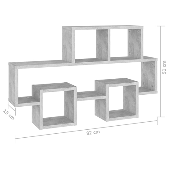 Quillon Car-Shaped Wooden Wall Shelf In Concrete Effect
