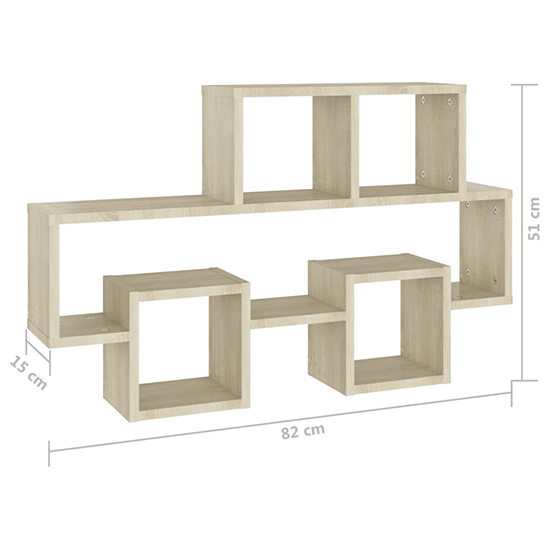 Quillon Car-Shaped Wooden Wall Shelf In Sonoma Oak