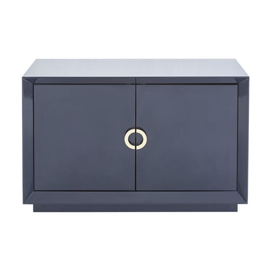 Product photograph of Quin High Gloss Sideboard With 2 Doors In Blue from Furniture in Fashion