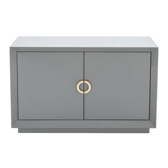 Product photograph of Quin High Gloss Sideboard With 2 Doors In Grey from Furniture in Fashion