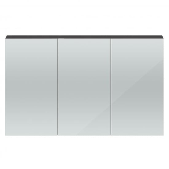 Photo of Quincy 135cm mirrored cabinet in gloss grey with 3 doors