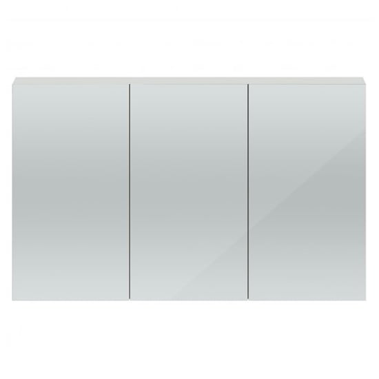 Quincy 135cm Mirrored Cabinet In Gloss Grey Mist With 3 Doors