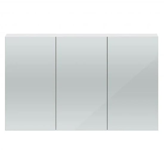 Product photograph of Quincy 135cm Mirrored Cabinet In Gloss White With 3 Doors from Furniture in Fashion