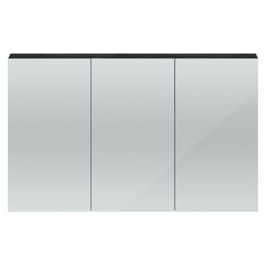 Product photograph of Quincy 135cm Mirrored Cabinet In Hacienda Black With 3 Doors from Furniture in Fashion
