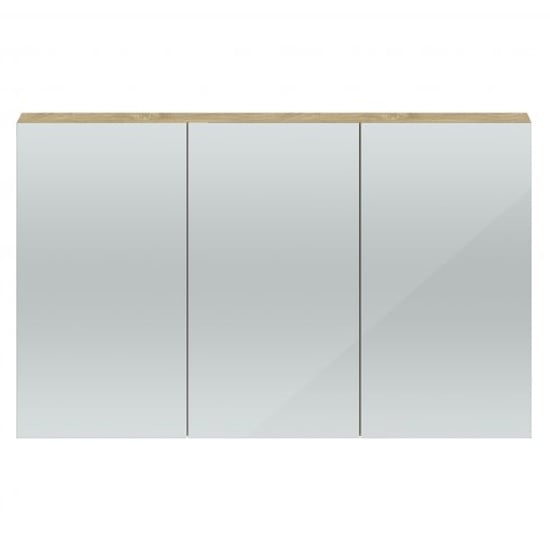 Quincy 135cm Mirrored Cabinet In Natural Oak With 3 Doors