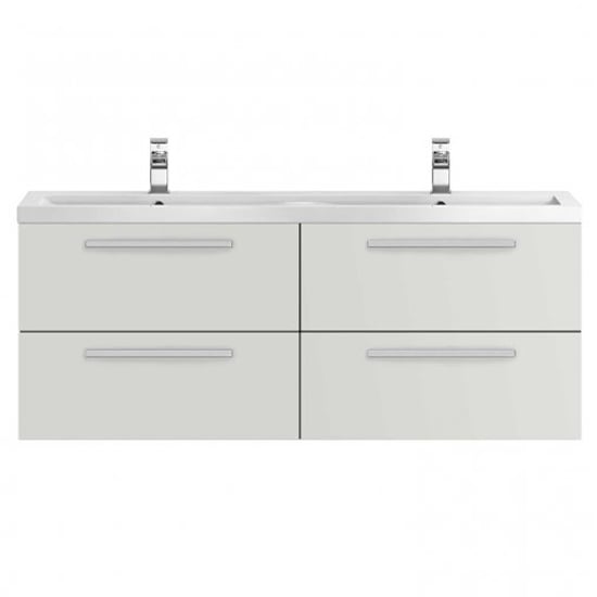 Product photograph of Quincy 144cm Wall Hung Vanity With Basin In Gloss Grey Mist from Furniture in Fashion