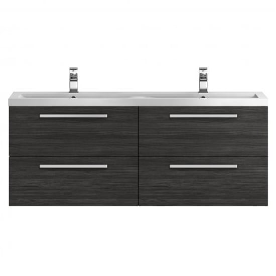 Product photograph of Quincy 144cm Wall Hung Vanity With Basin In Hacienda Black from Furniture in Fashion