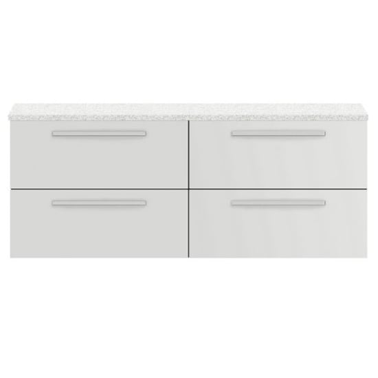 Quincy 144cm Wall Vanity With White Worktop In Gloss Grey Mist_1