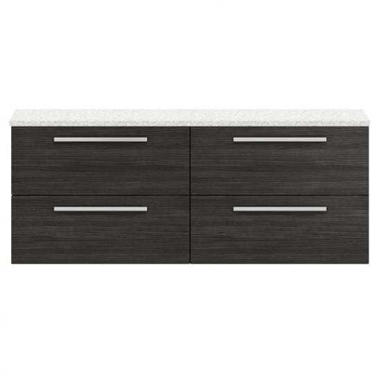Product photograph of Quincy 144cm Wall Vanity With White Worktop In Hacienda Black from Furniture in Fashion