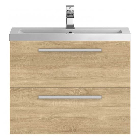Product photograph of Quincy 72cm Wall Hung Vanity With Basin In Natural Oak from Furniture in Fashion