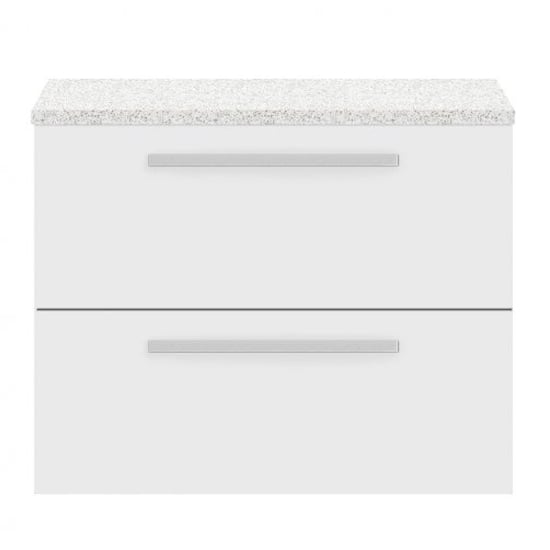 Product photograph of Quincy 72cm Wall Vanity With White Worktop In Gloss White from Furniture in Fashion