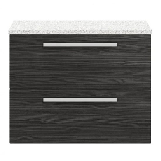 Product photograph of Quincy 72cm Wall Vanity With White Worktop In Hacienda Black from Furniture in Fashion