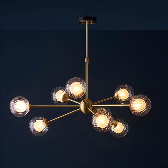 Quincy 9 Lights Ceiling Pendant Light In Satin Brass Furniture in Fashion