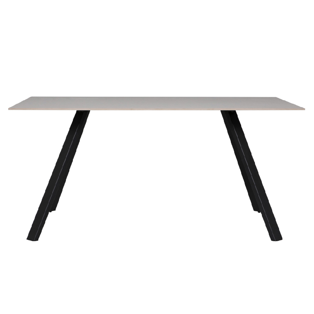 Quincy Ceramic Large Rectangular Dining Table In Grey And Black