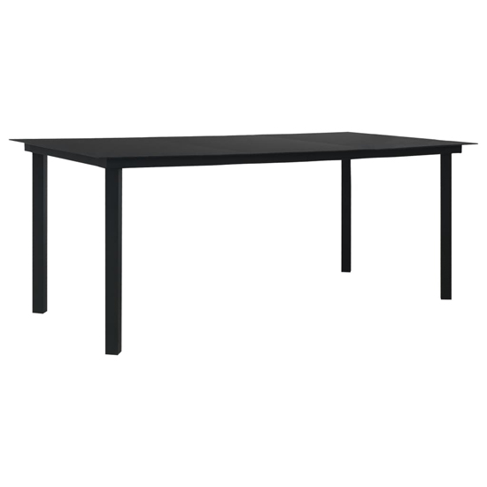 Quincy Large Rattan And Glass 7 Piece Dining Set In Black