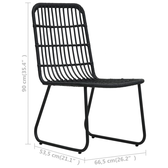 Quincy Medium Rattan And Glass 7 Piece Dining Set In Black