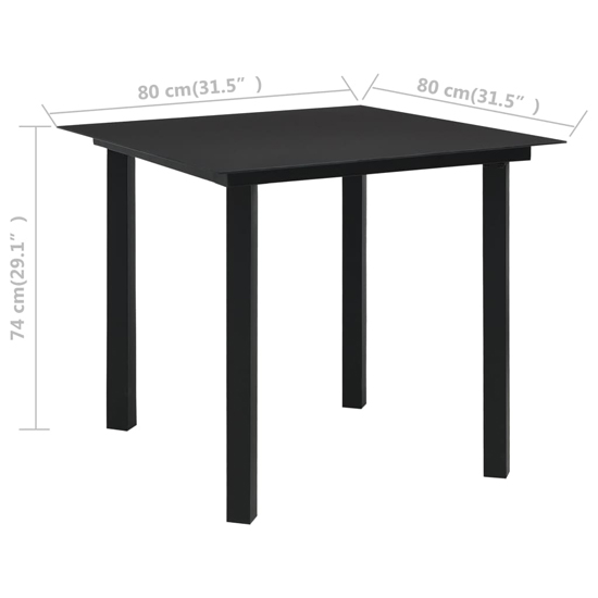 Quincy Small Rattan And Glass 3 Piece Dining Set In Oak Black