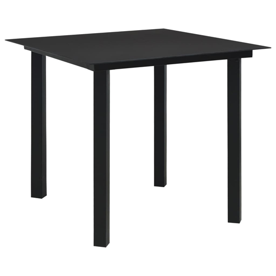 Quincy Small Rattan And Glass 5 Piece Dining Set In Black