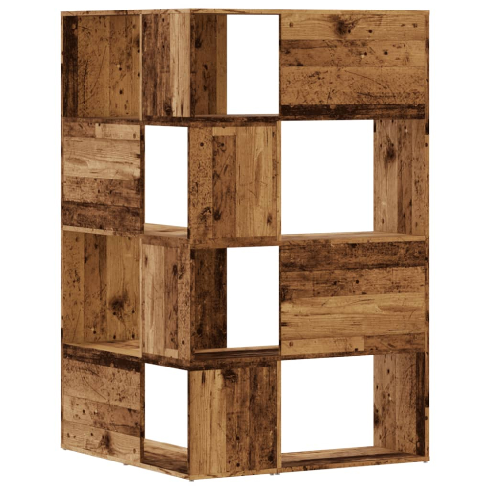 Quincy Wooden Cornor Bookcase With 8 Shelves In Brown Oak