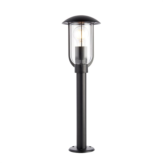 Quinn Outdoor Clear Shade Floor Post In Textured Black_5