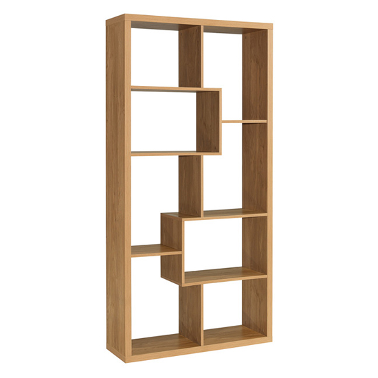 Quinto Contemporary Wooden Shelving Display Stand In Oak_2