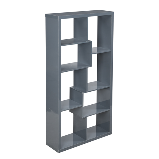 Quinto High Gloss Shelving Unit In Grey_4