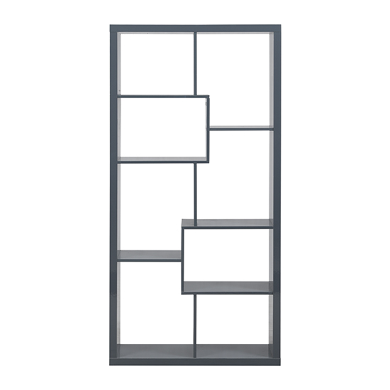 Quinto High Gloss Shelving Unit In Grey_5