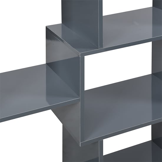 Quinto High Gloss Shelving Unit In Grey_9