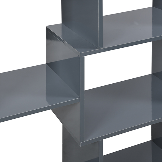 Quinto High Gloss Shelving Unit In Grey_9