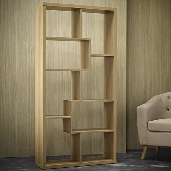 Product photograph of Quinto Wooden Display Shelving Unit In Oak from Furniture in Fashion