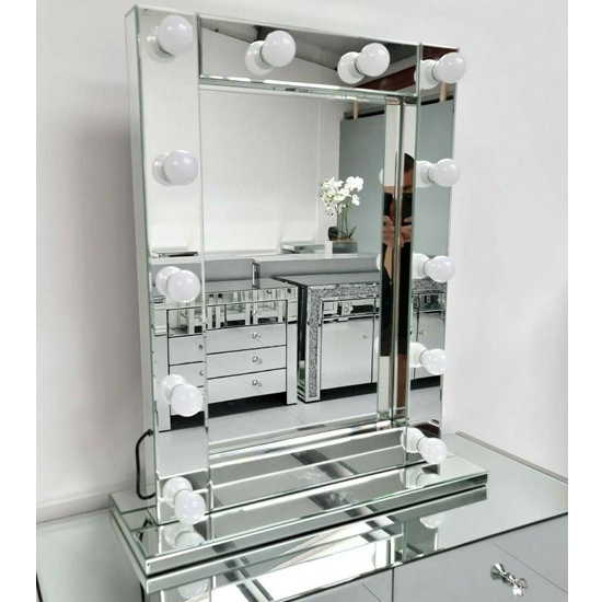 Read more about Quita small clear glass dressing mirror with lights