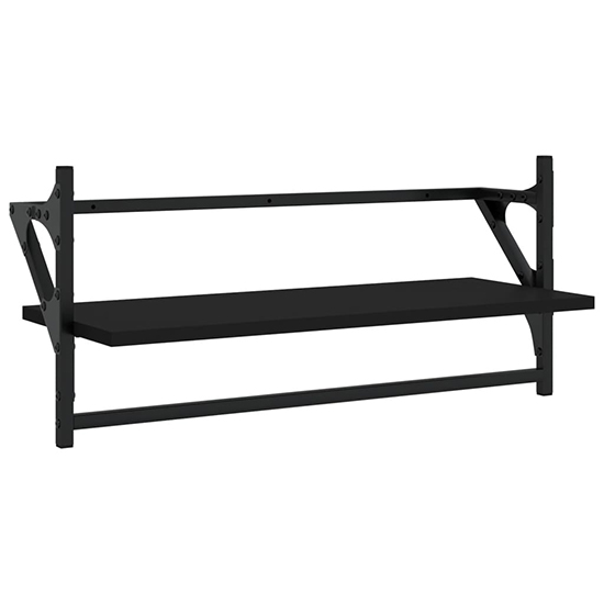 Quito Wooden 4 Piece Set Of Wall Shelf In Black